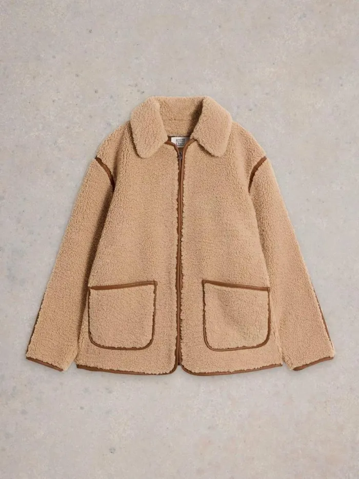 Women Elm Borg Jacket Natural Multi White Stuff Coats and Jackets Women Elm Borg Jacket Natural Multi White Stuff Coats and Jackets