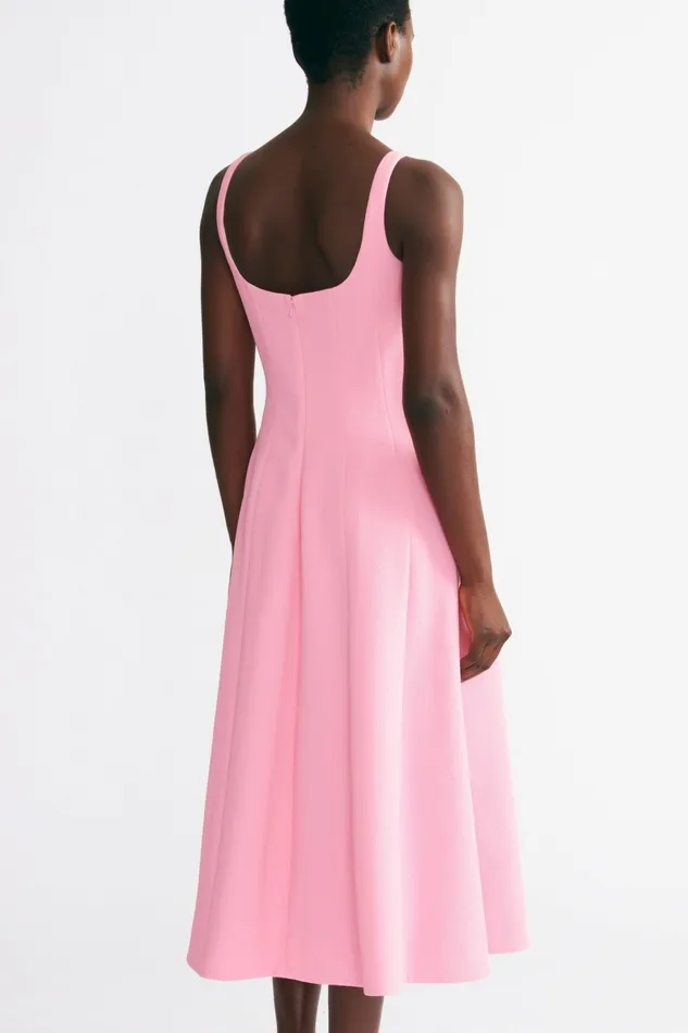 Women Emilia Wickstead Asia Dress In Pink Double Crepe Dresses