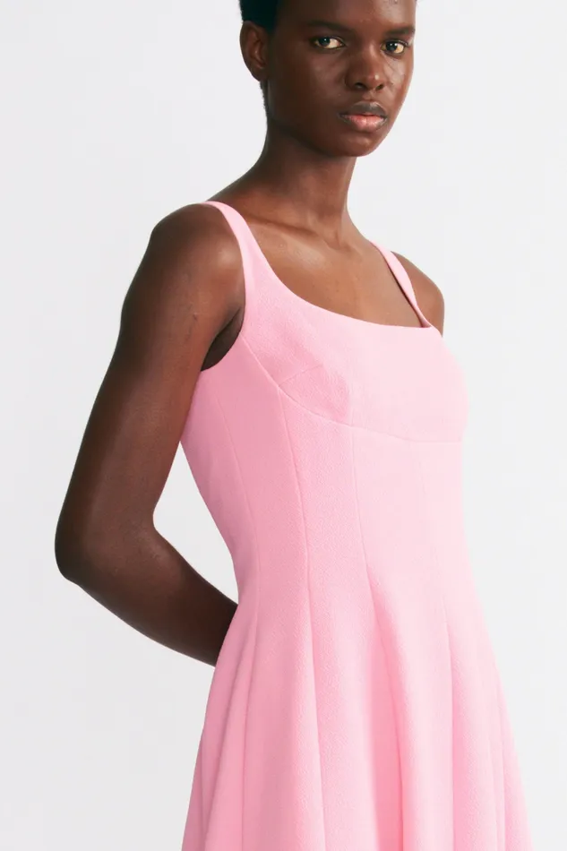 Women Emilia Wickstead Asia Dress In Pink Double Crepe Dresses