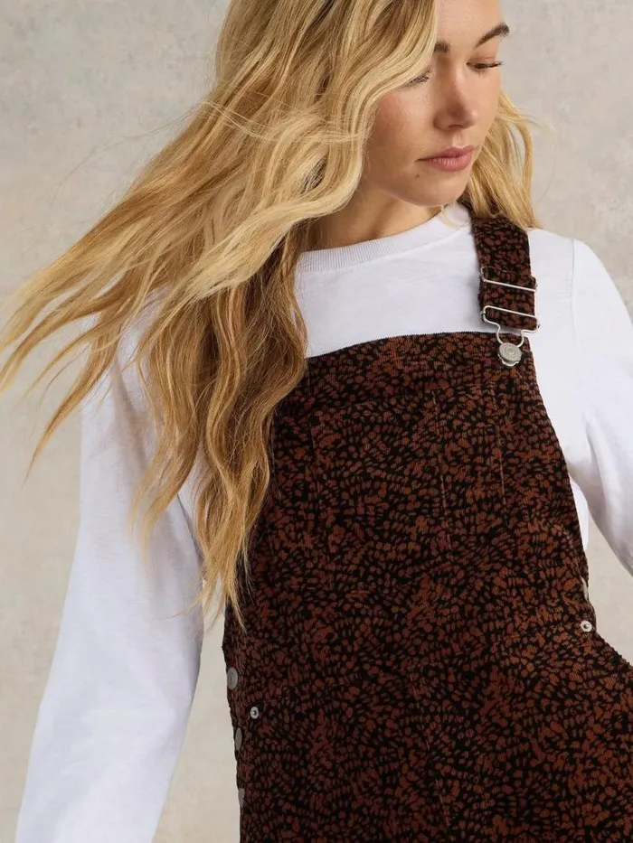 Women Emmie Organic Cord Pinafore Black Print White Stuff Dresses Women Emmie Organic Cord Pinafore Black Print White Stuff Dresses