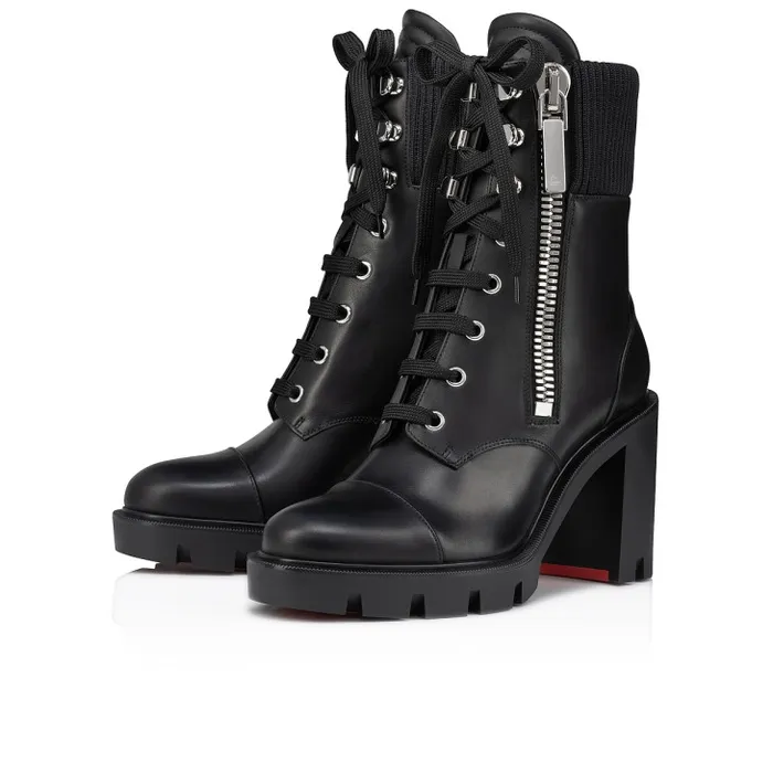 Women En Hiver Lug 70 Mm Low Boots 8211 Calf Leather 8211 Black Christian Louboutin Boots