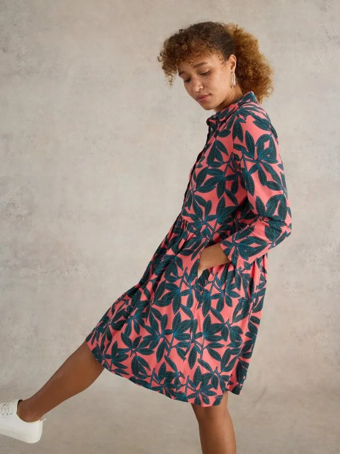 Women Everly Cotton Shirt Dress Red Print White Stuff Dresses