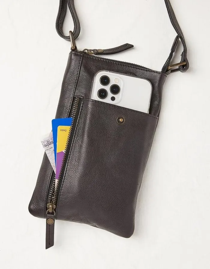 Women FatFace Bags and Wallets Essie Multi Zip Phone Bag Black