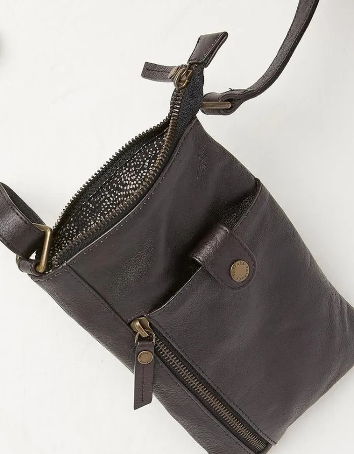 Women FatFace Bags and Wallets Essie Multi Zip Phone Bag Black