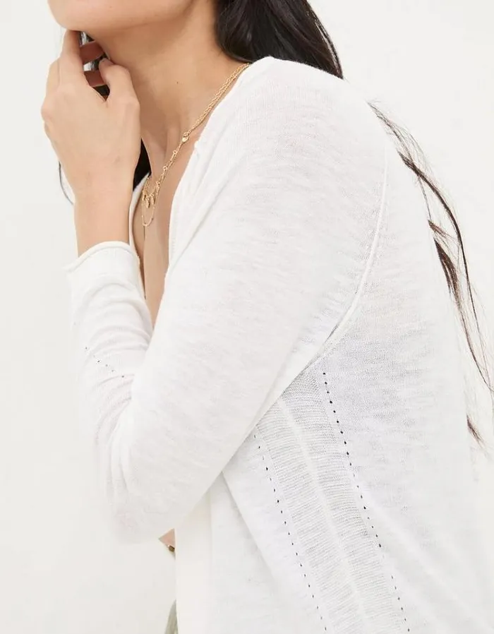 Women FatFace Festival Collection Tie Front Cardigan White