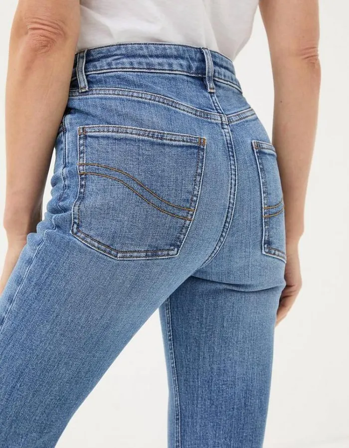 Women FatFace Jeans and Dungarees Farah Flare Jeans Vintage Blue
