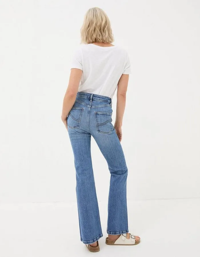 Women FatFace Jeans and Dungarees Farah Flare Jeans Vintage Blue