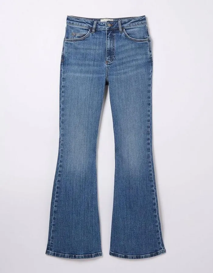 Women FatFace Jeans and Dungarees Farah Flare Jeans Vintage Blue