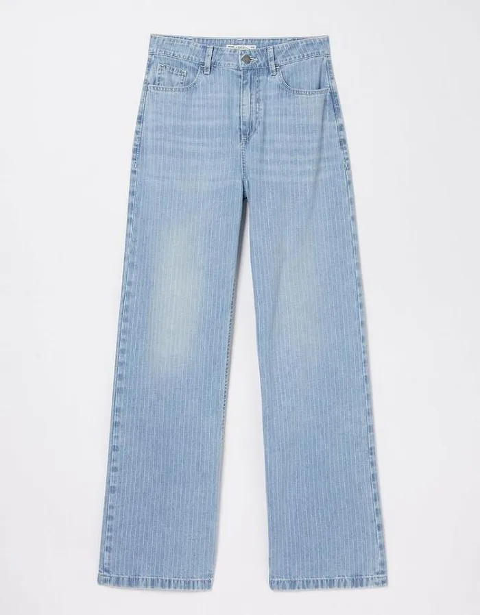 Women FatFace Jeans and Dungarees Salle Stripe Jeans Light Denim Blue