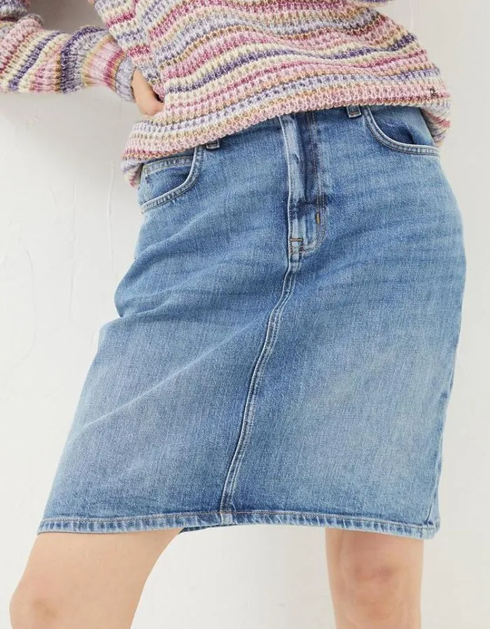 Women FatFace Skirts Hattie Denim Skirt Washed Blue