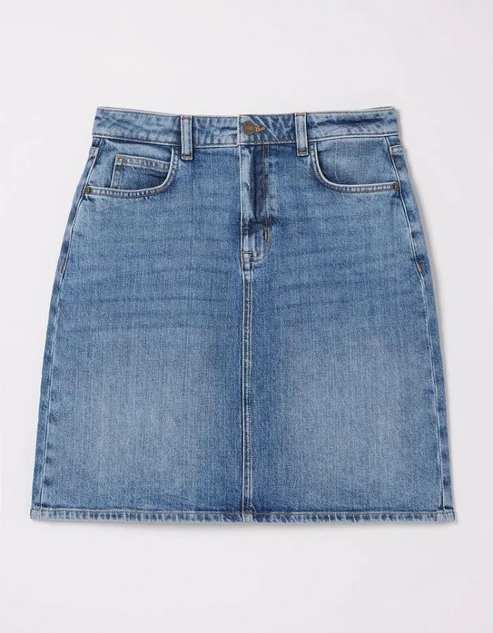 Women FatFace Skirts Hattie Denim Skirt Washed Blue