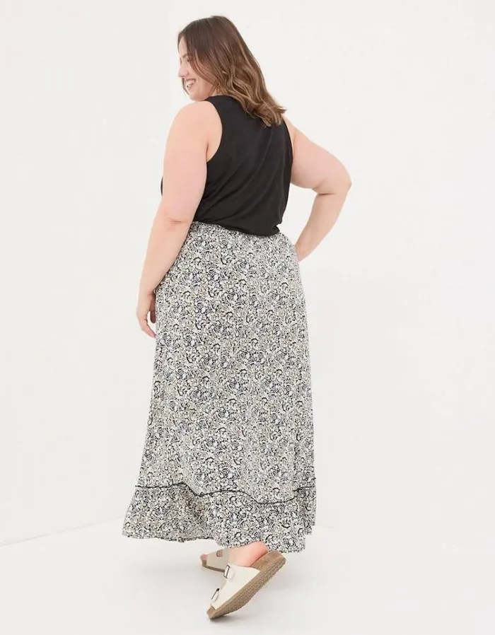 Women FatFace Skirts Lissy Inlay Floral Maxi Skirt Black