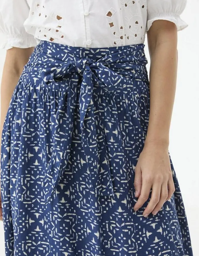 Women FatFace Skirts Sascha Geo Marks Midi Skirt Navy