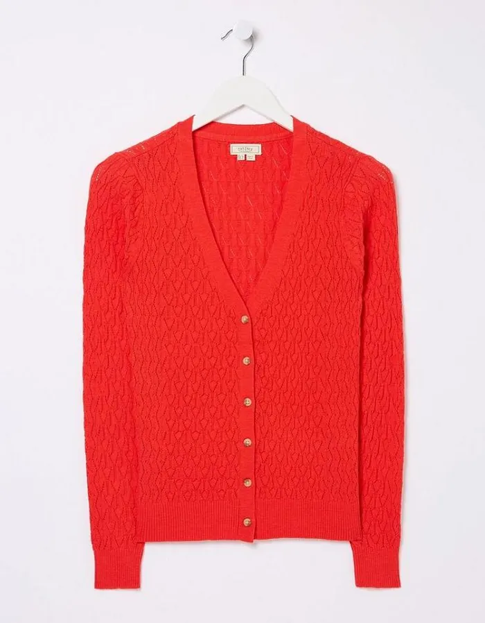 Women FatFace Sweaters and Cardigans Elissa Cardigan Red