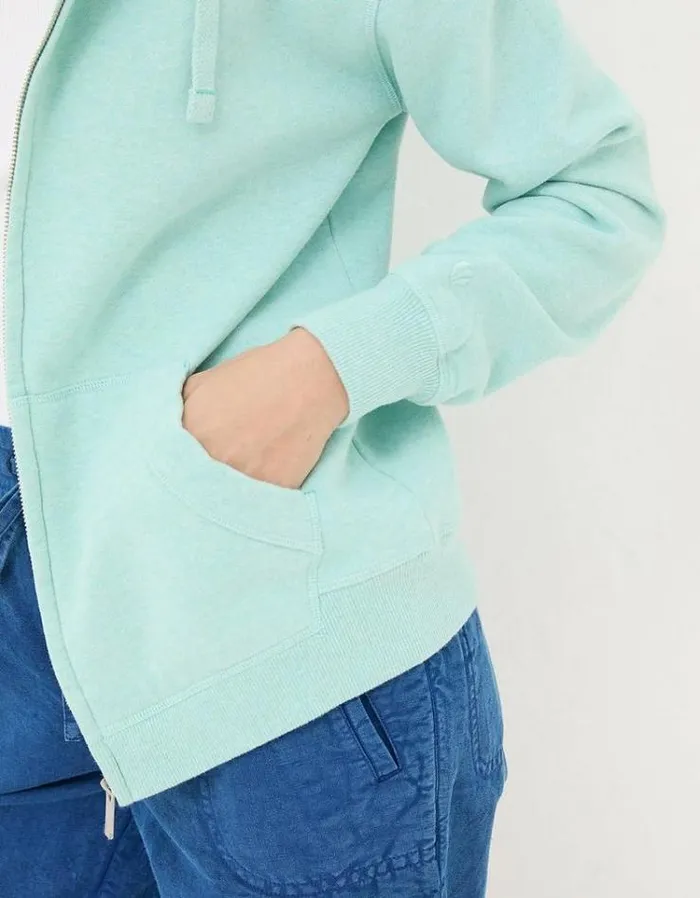 Women FatFace Sweatshirts and Hoodies Amy Zip Through Hoodie Mint Green