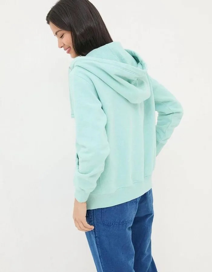 Women FatFace Sweatshirts and Hoodies Amy Zip Through Hoodie Mint Green