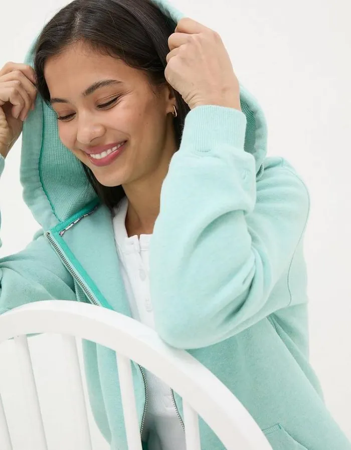 Women FatFace Sweatshirts and Hoodies Amy Zip Through Hoodie Mint Green
