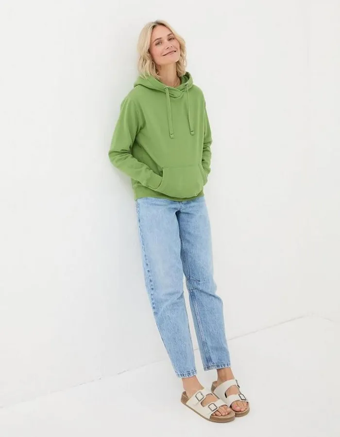 Women FatFace Sweatshirts and Hoodies Izzy Overhead Hoodie Olive Green