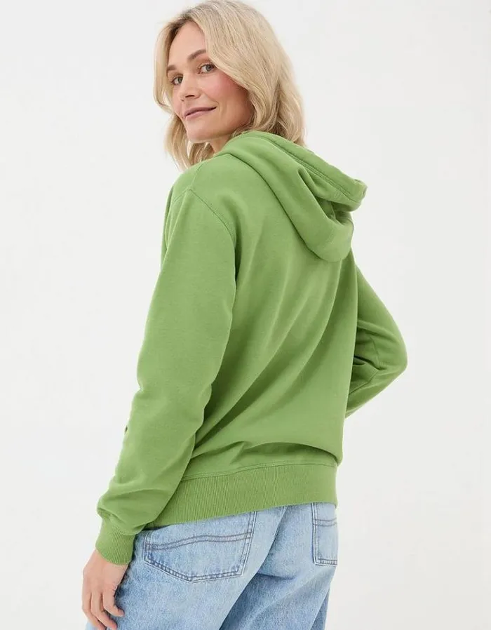 Women FatFace Sweatshirts and Hoodies Izzy Overhead Hoodie Olive Green
