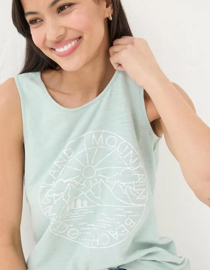 Women FatFace Tops and TShirts Land Vest Mint Green