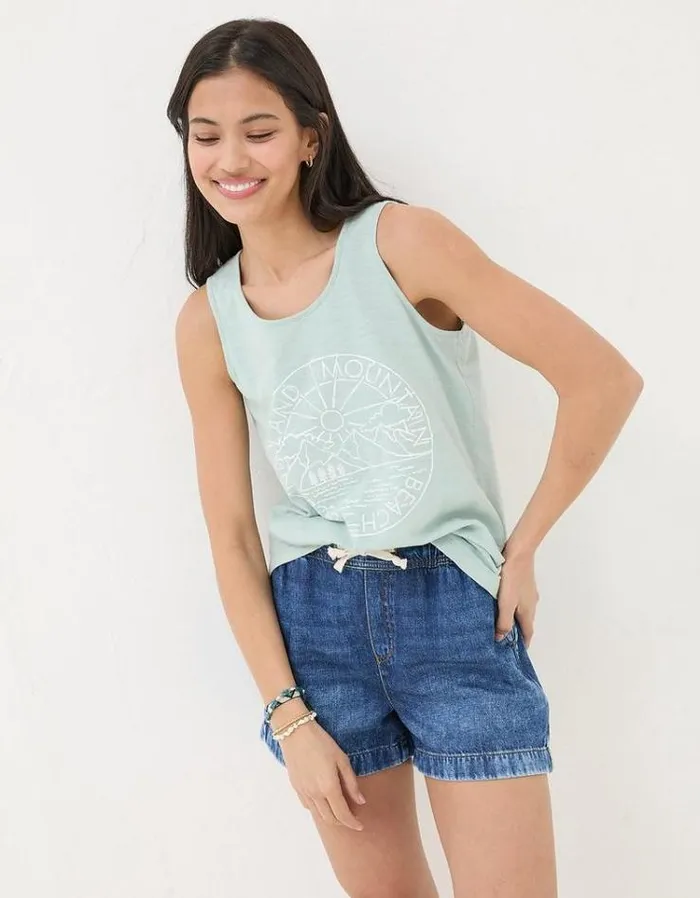 Women FatFace Tops and TShirts Land Vest Mint Green