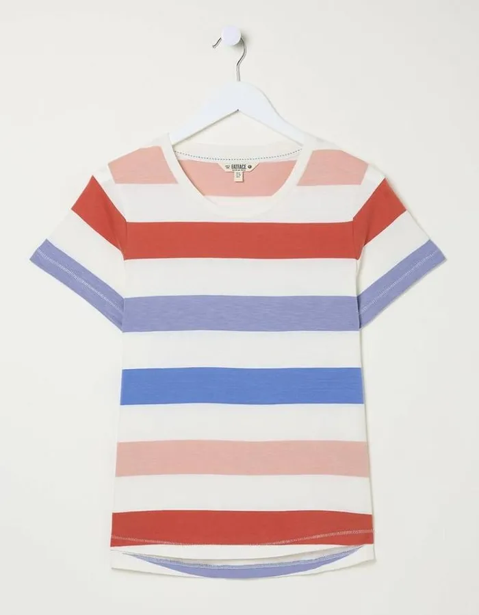 Women FatFace Tops and TShirts Natalie Stripe TShirt Blue