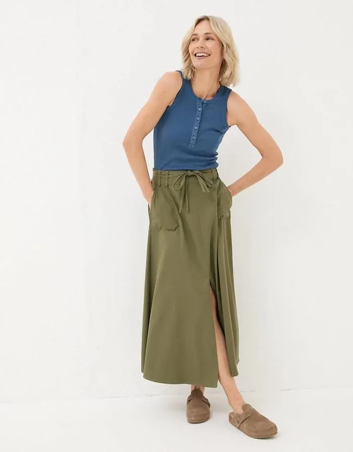 Women FatFace Tops and TShirts Rachel Ribbed Vest Indigo Blue