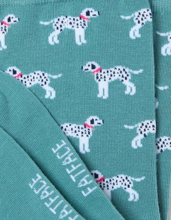 Women FatFace Underwear Socks and Tights 1 Pack Dalmatian Socks Green Haze