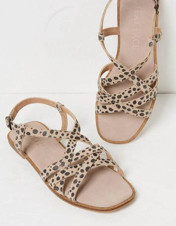 Women FatFace Vacation Shop Estelle Suede Strap Sandals Natural