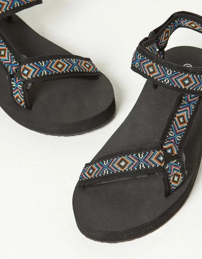 Women FatFace Vacation Shop Ettie Comfort Walking Sandal Washed Black
