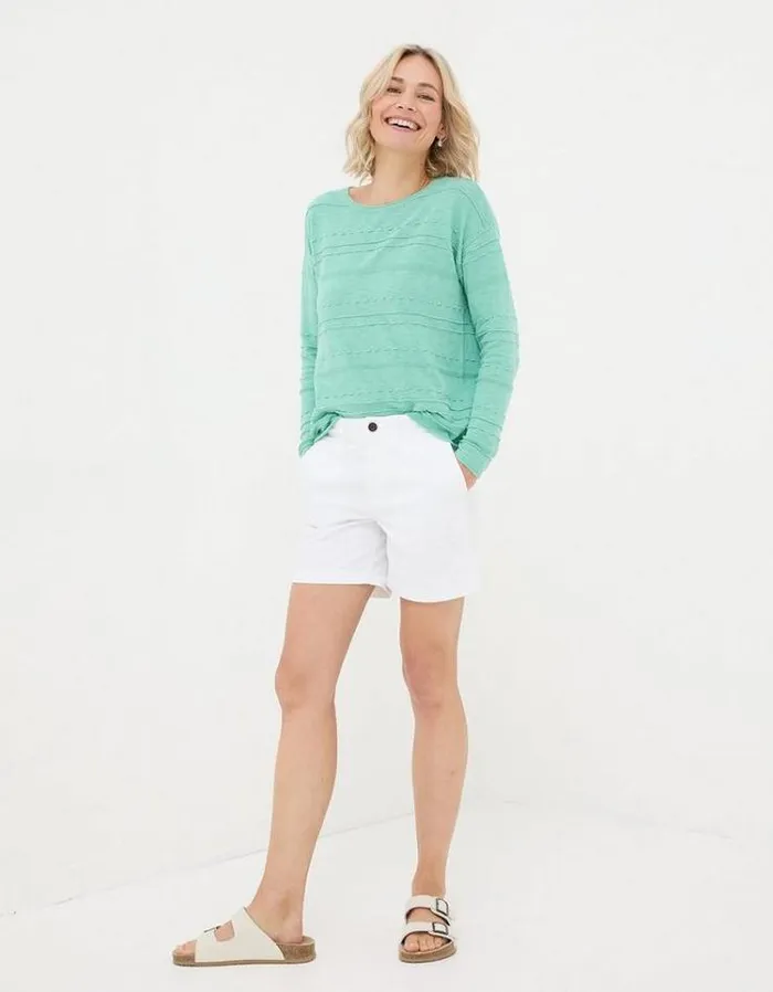 Women FatFace Vacation Shop Padstow Chino Shorts White