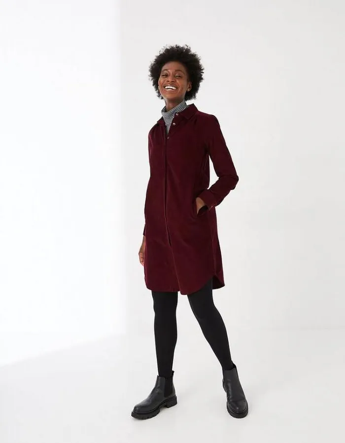 Women FatFace Women039s Sale Chester Cord Shirt Dress Purple