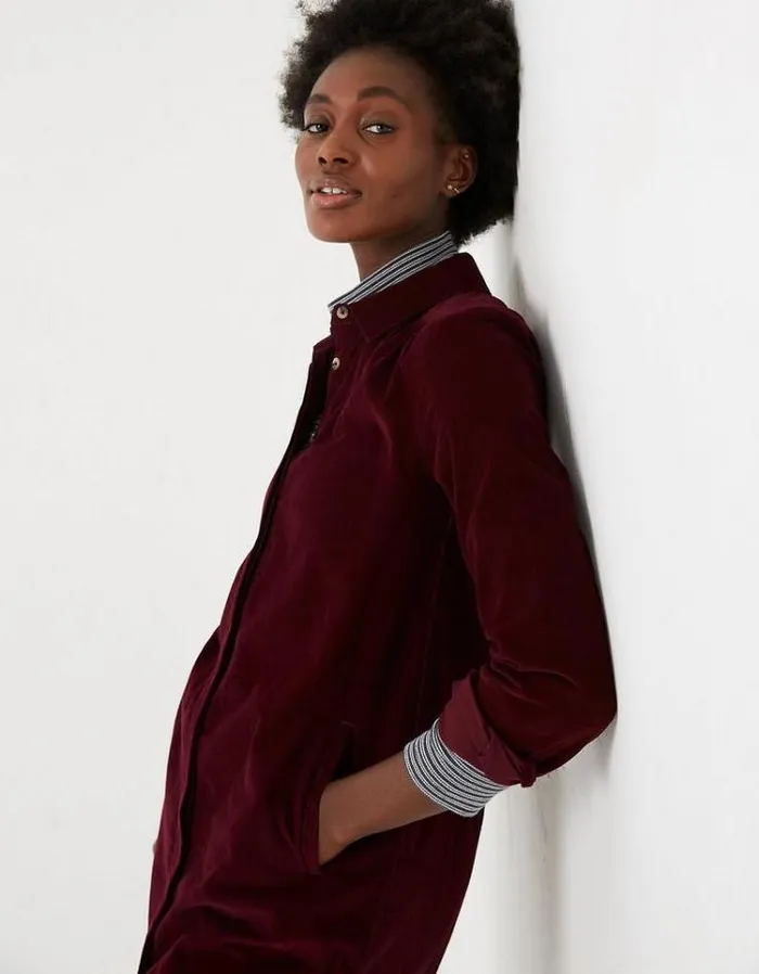 Women FatFace Women039s Sale Chester Cord Shirt Dress Purple
