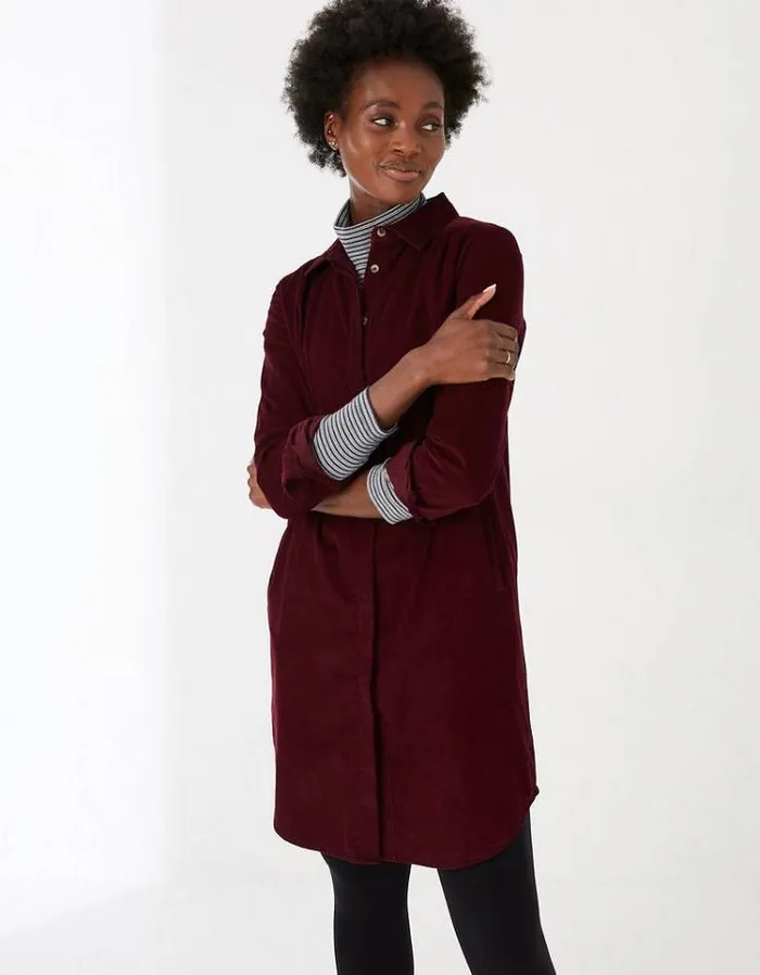 Women FatFace Women039s Sale Chester Cord Shirt Dress Purple