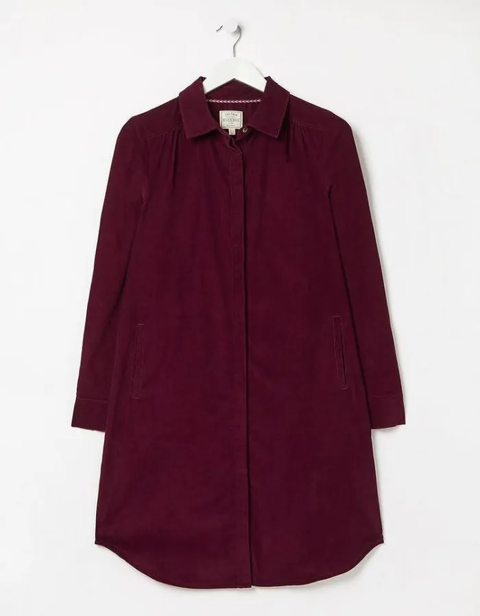 Women FatFace Women039s Sale Chester Cord Shirt Dress Purple