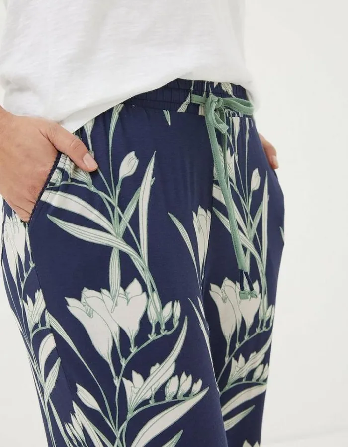 Women FatFace Women039s Sale Eva Spring Blooms Jersey Pyjama Bottoms Navy