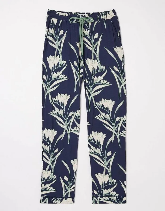 Women FatFace Women039s Sale Eva Spring Blooms Jersey Pyjama Bottoms Navy