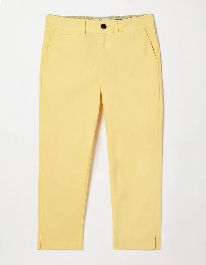 Women FatFace Women039s Sale Farnham Cropped Chinos Pale Yellow