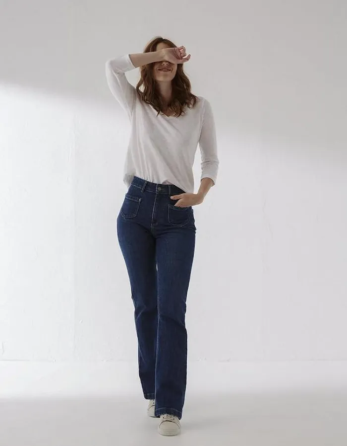 Women FatFace Women039s Sale Fly Flared Jeans Vintage Blue