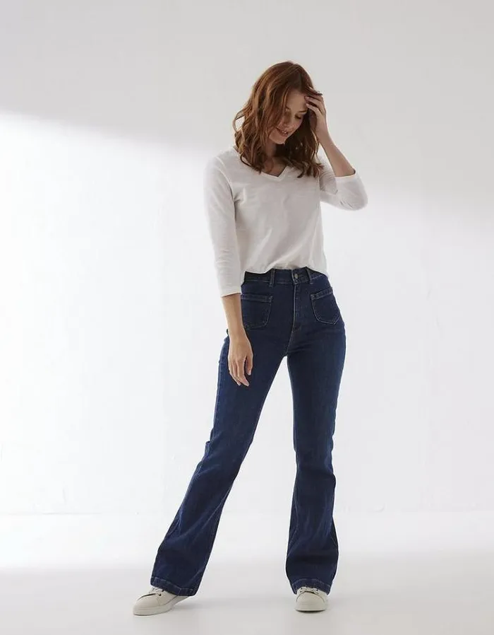 Women FatFace Women039s Sale Fly Flared Jeans Vintage Blue