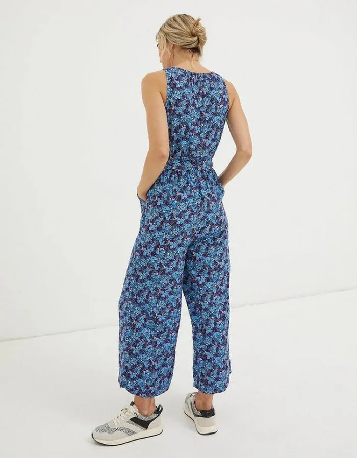 Women FatFace Women039s Sale Haylie Ink Floral Jumpsuit Dark Purple