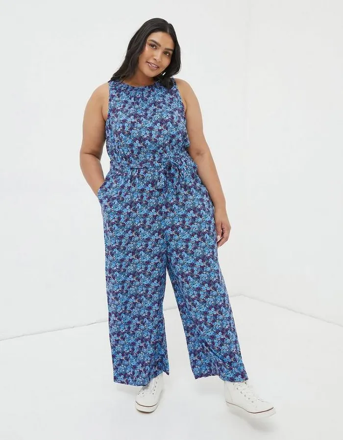 Women FatFace Women039s Sale Haylie Ink Floral Jumpsuit Dark Purple