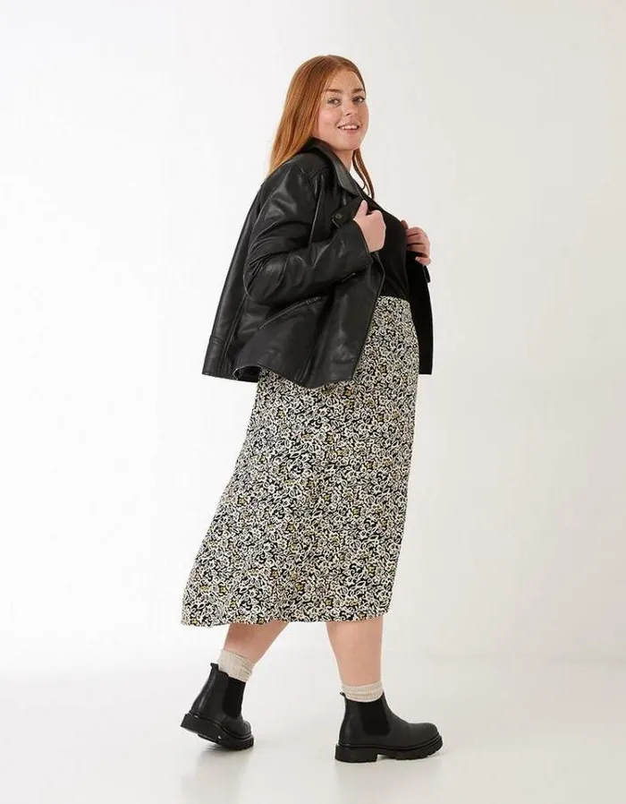 Women FatFace Women039s Sale Marley Mono Floral Midi Skirt Black