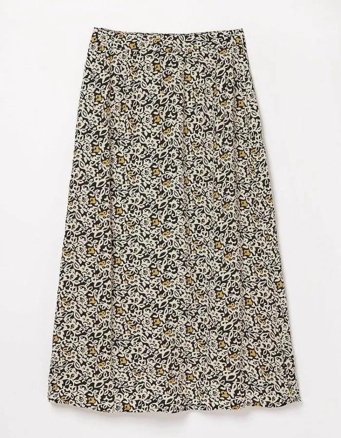 Women FatFace Women039s Sale Marley Mono Floral Midi Skirt Black