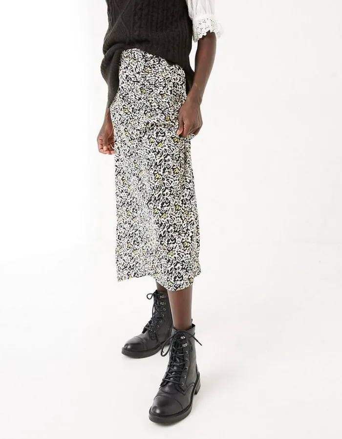 Women FatFace Women039s Sale Marley Mono Floral Midi Skirt Black