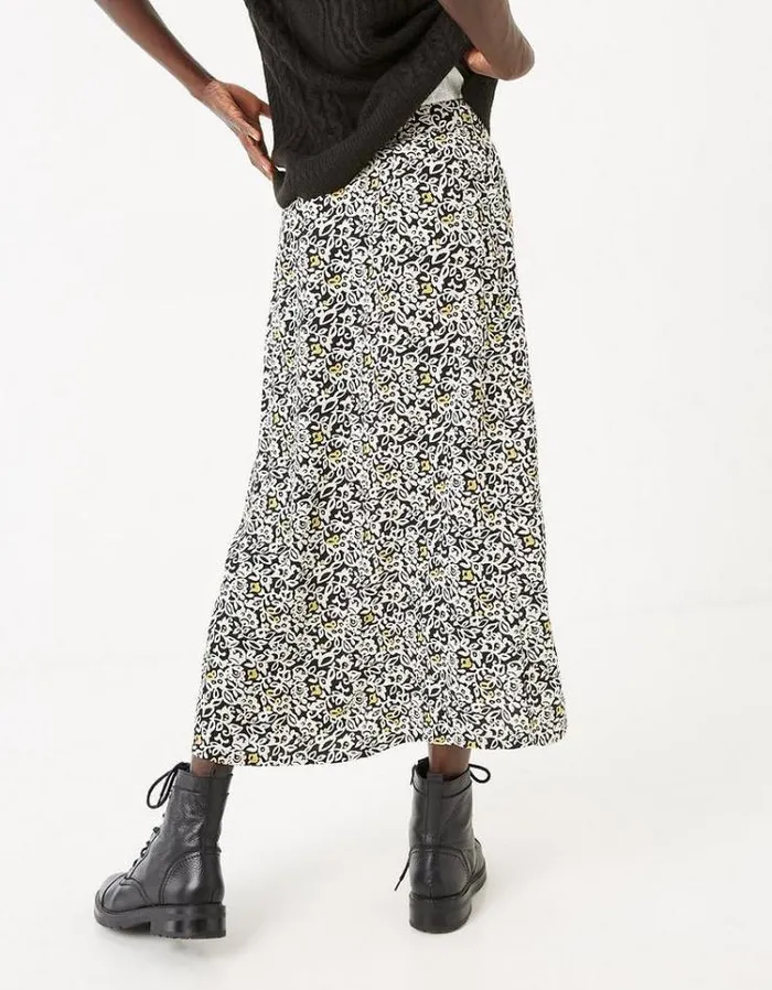 Women FatFace Women039s Sale Marley Mono Floral Midi Skirt Black