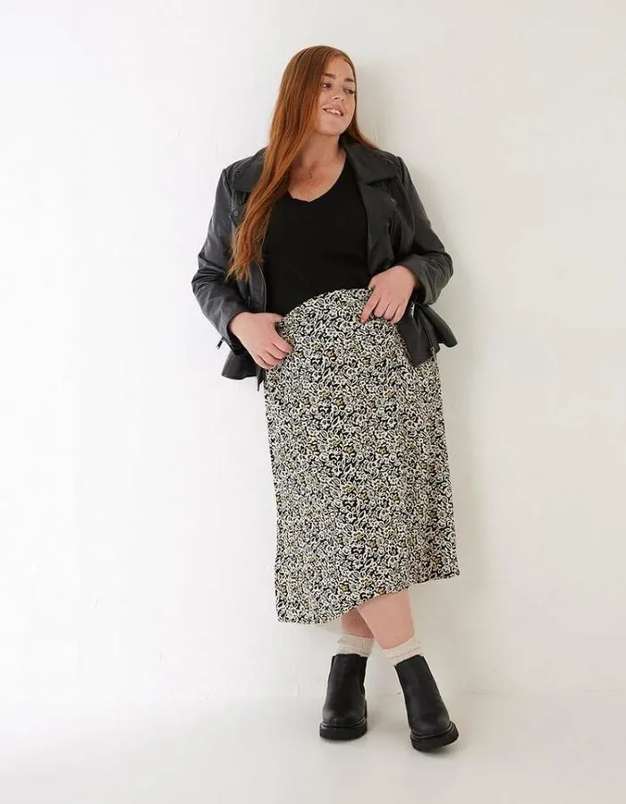 Women FatFace Women039s Sale Marley Mono Floral Midi Skirt Black