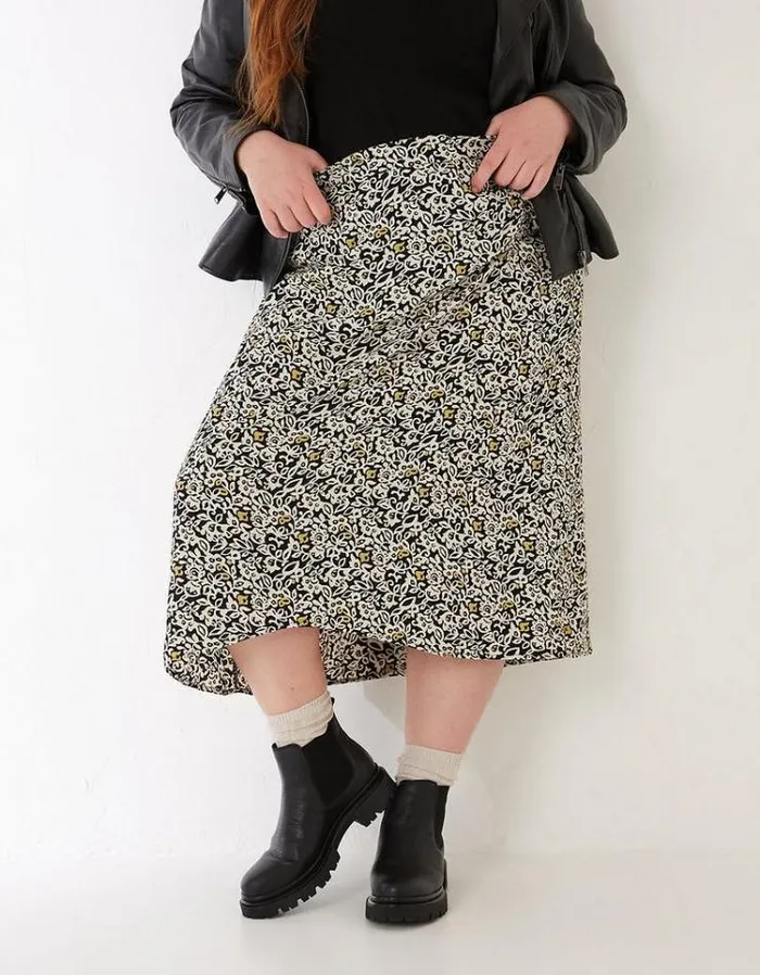 Women FatFace Women039s Sale Marley Mono Floral Midi Skirt Black