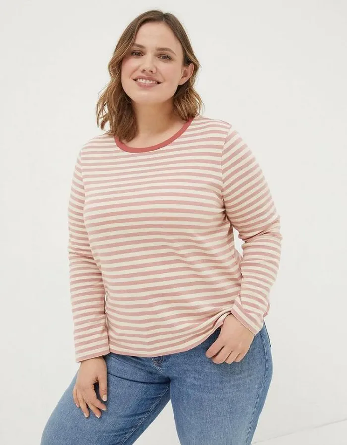 Women FatFace Women039s Sale Mila Stripe TShirt Pink
