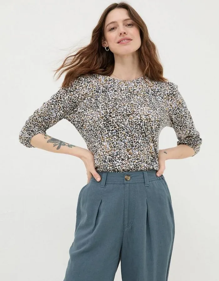 Women FatFace Women039s Sale Penny Dappled Spot Top Natural